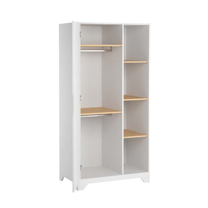 Armoire 1 porte Leaf - Blanc / Bois 