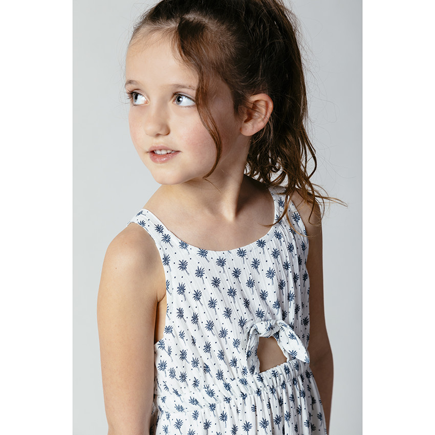 Robe à bretelles à imprimé végétal all-over 