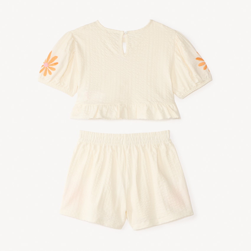 Ensemble court 2 pièces en seersucker pour fille 
