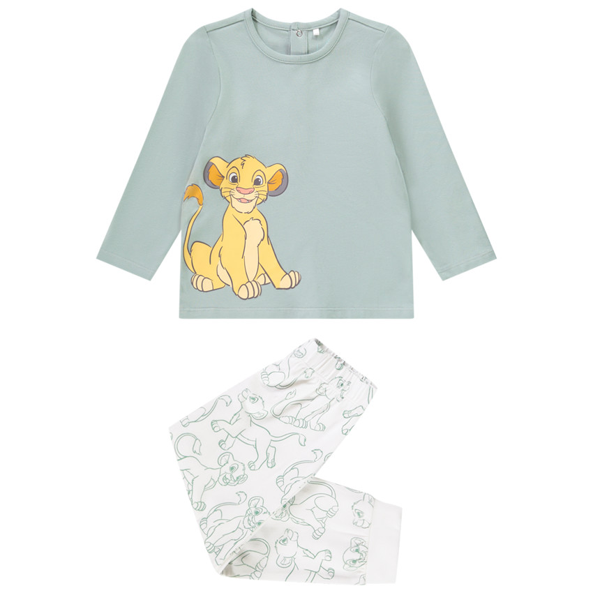pyjama 2 pièces en jersey le roi lion disney pour bébé garçon - vert clair