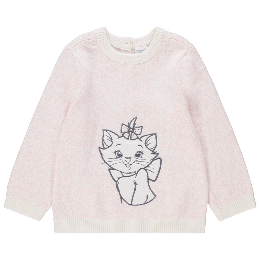 Pull en tricot effet léopard broderie Marie Aristochats Disney 