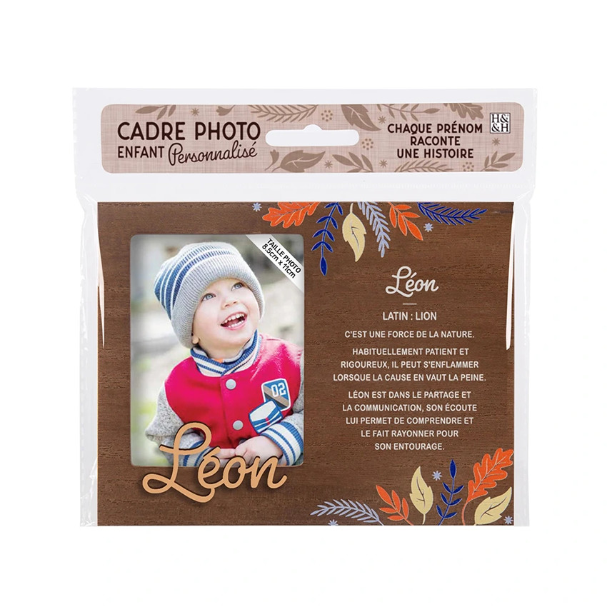 Cadre photo personnalisé 18,5 x 14,5 cm Léon