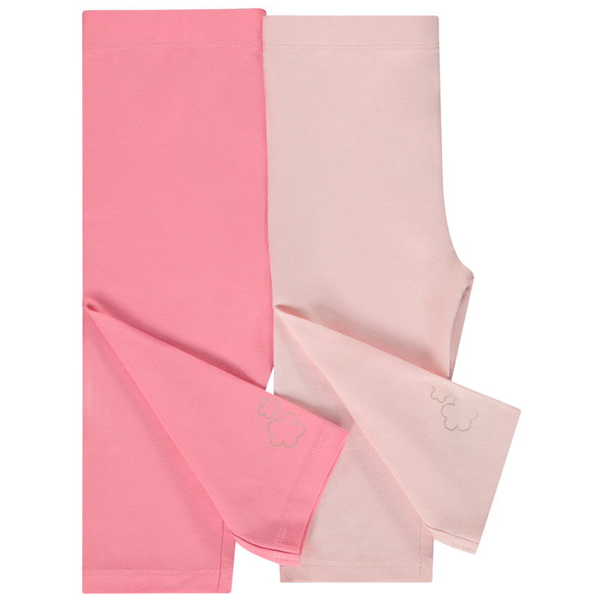 Lot de 2 corsaires unis avec fleurs dorées pour bébé fille 
