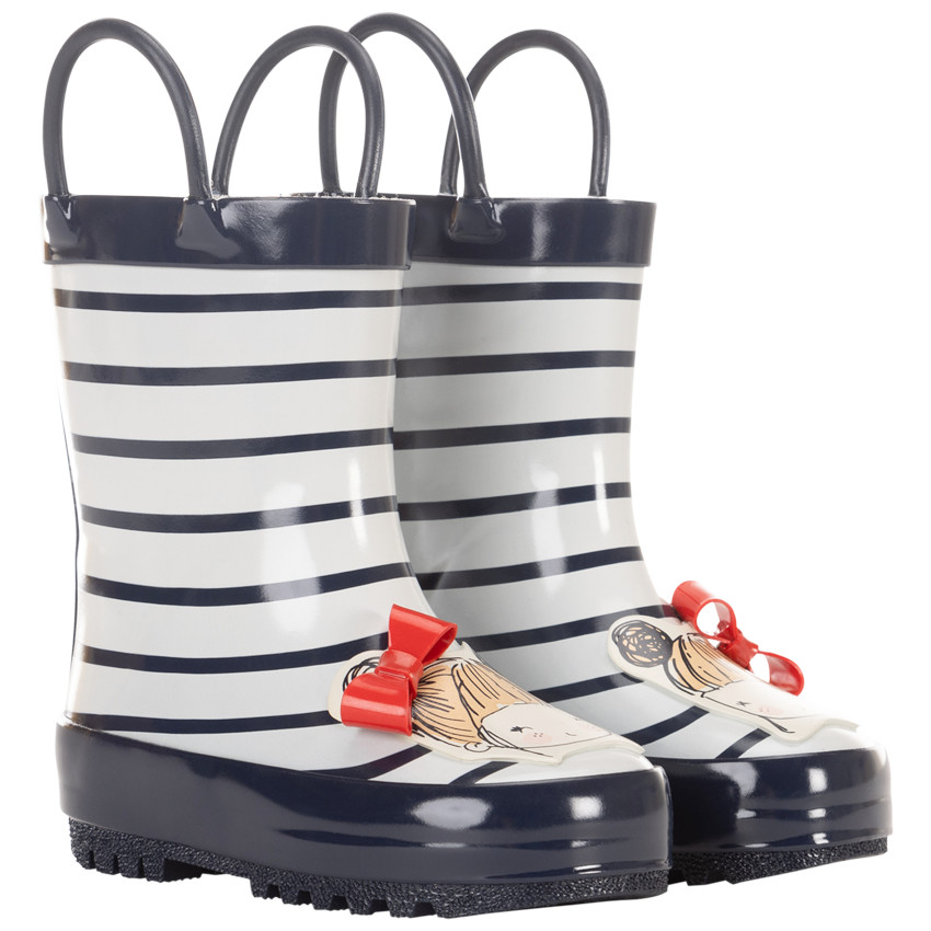 Bottes de pluie en caoutchouc à rayures pour fille 