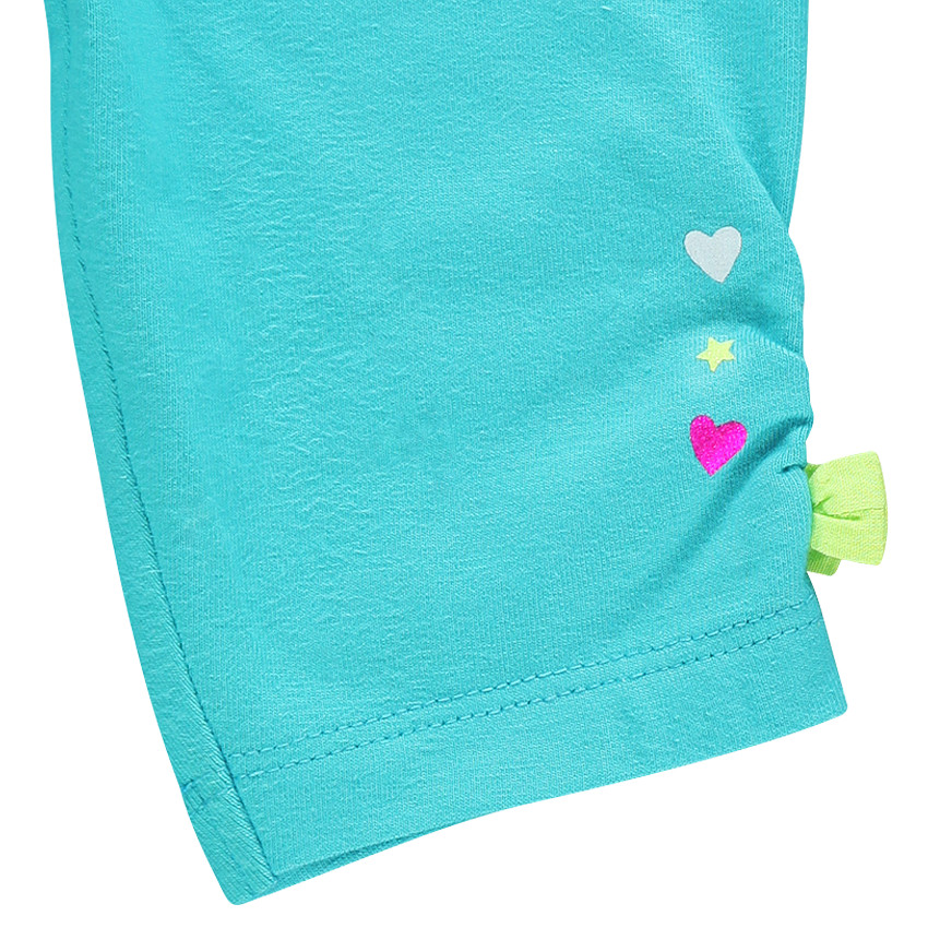 Legging court avec fronces et nœuds fantaisie pour bébé fille 