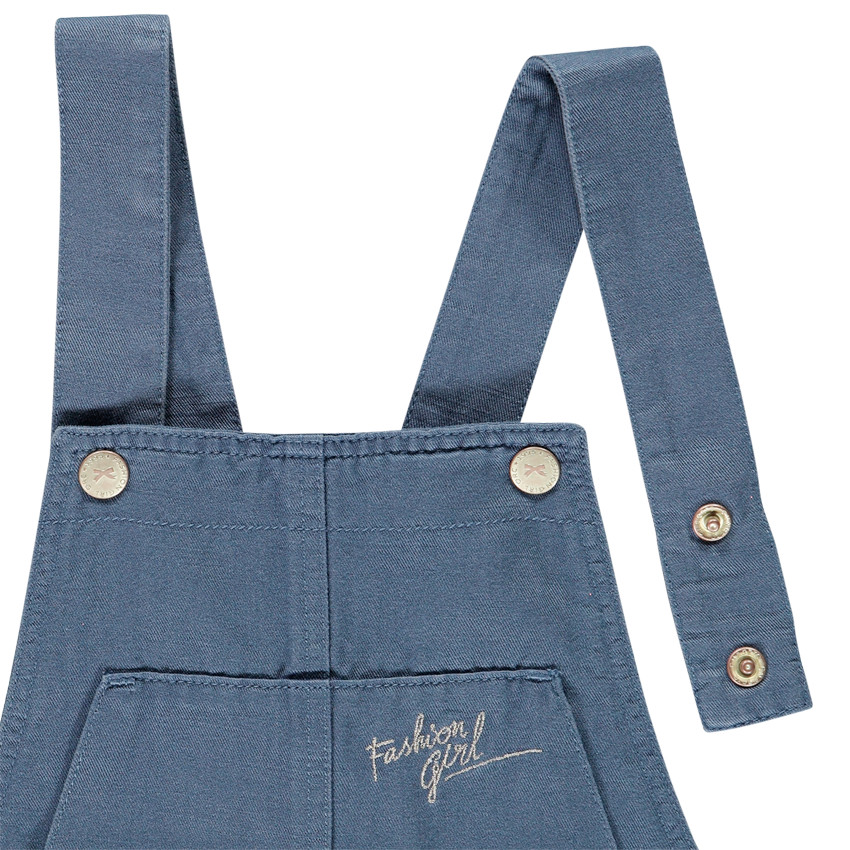 Salopette courte bleue pour fille Main Salopette courte bleue pour fille