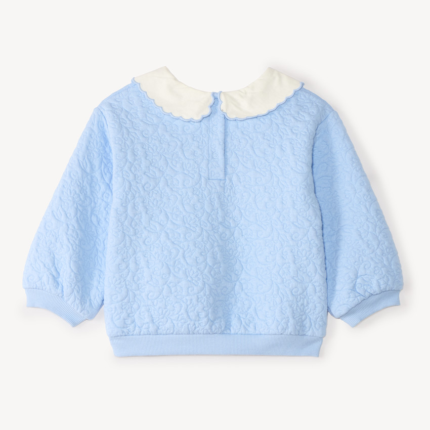 Sweat en molleton texturé avec col claudine pour bébé fille 