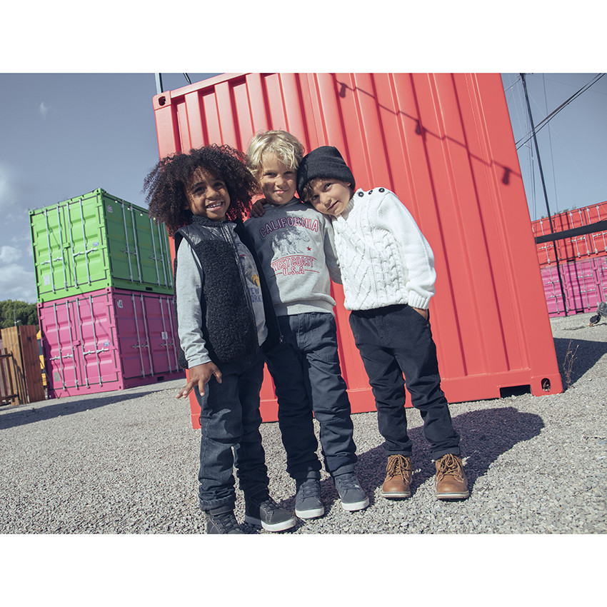 Pantalon droit en twill doublé polaire pour enfant garçon 