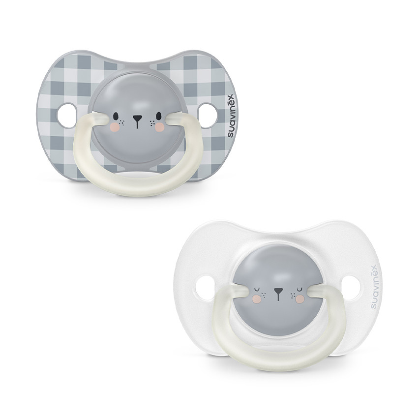 Lot de 2 sucettes silicone SX Pro Night & Day 6-18M ours 