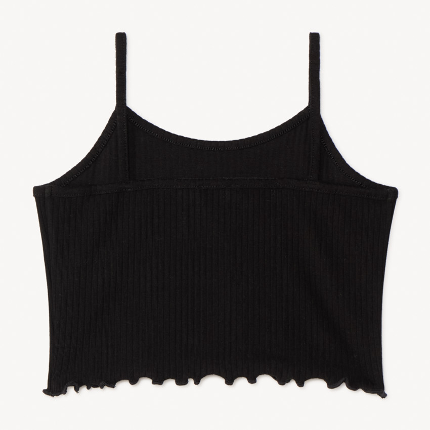 Débardeur court effet côtelé à broderie pour fille 