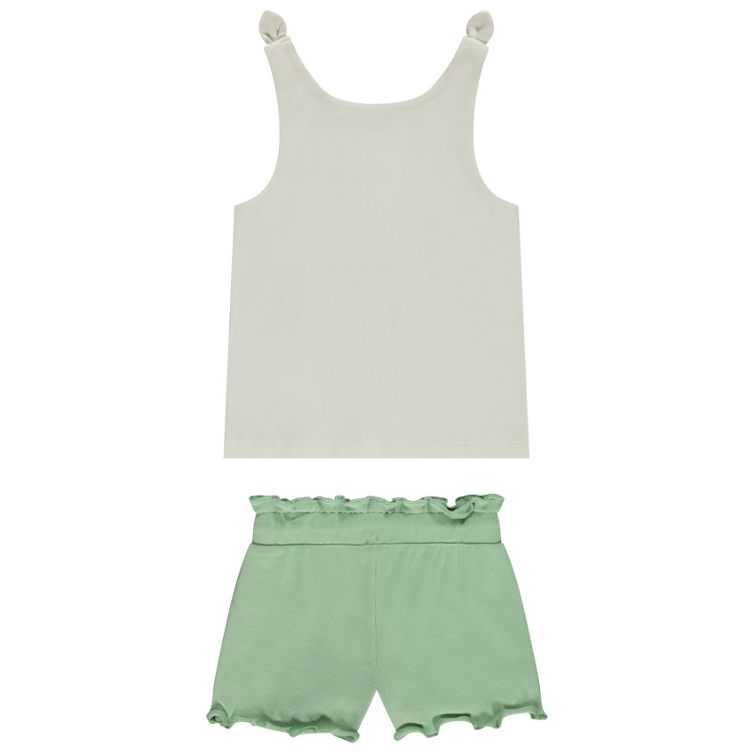 Ensemble 2 pièces avec débardeur fantaisie à sequins + broderie pour fille 