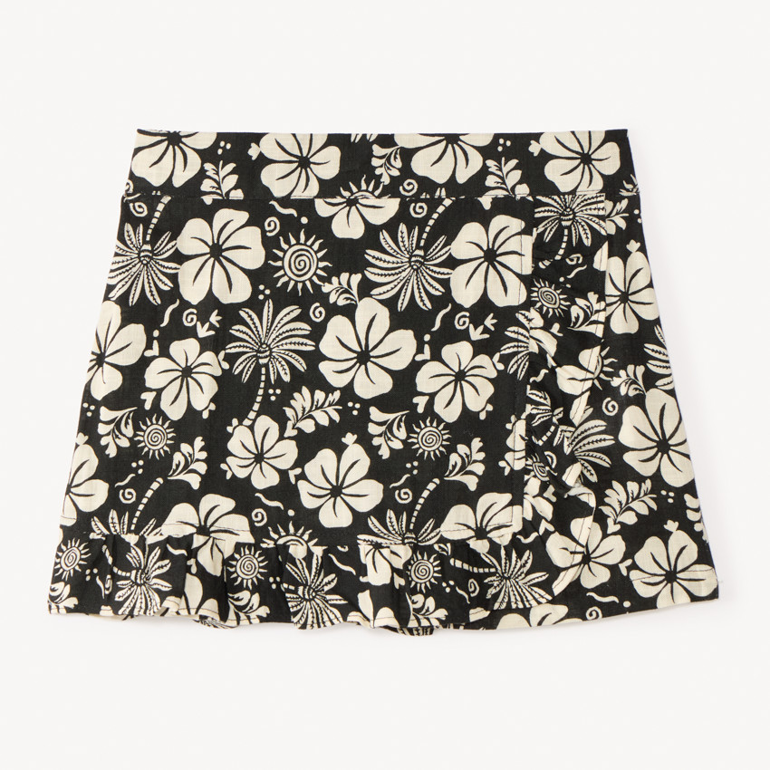 Jupe-short portefeuille imprimée florale pour fille 