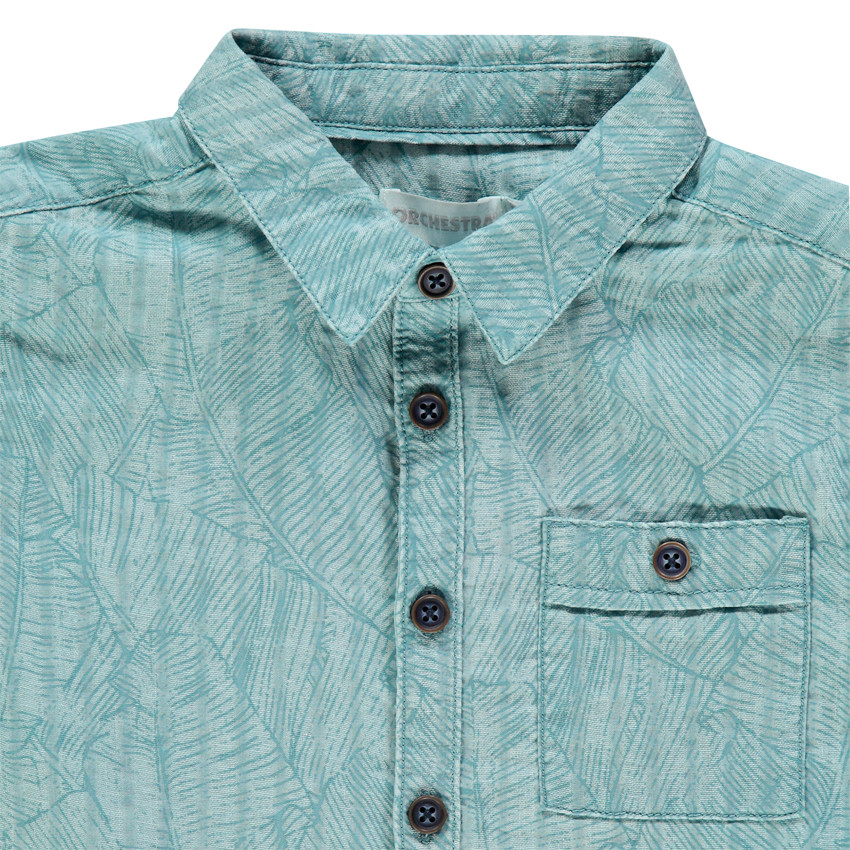 Chemise manches courtes en coton bio à imprimé graphique 