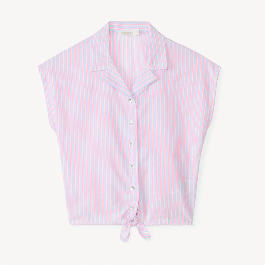 Chemise rayée à nouer pour fille