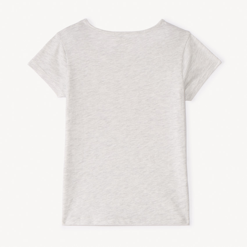 T-shirt manches courtes printé à paillettes pour fille 