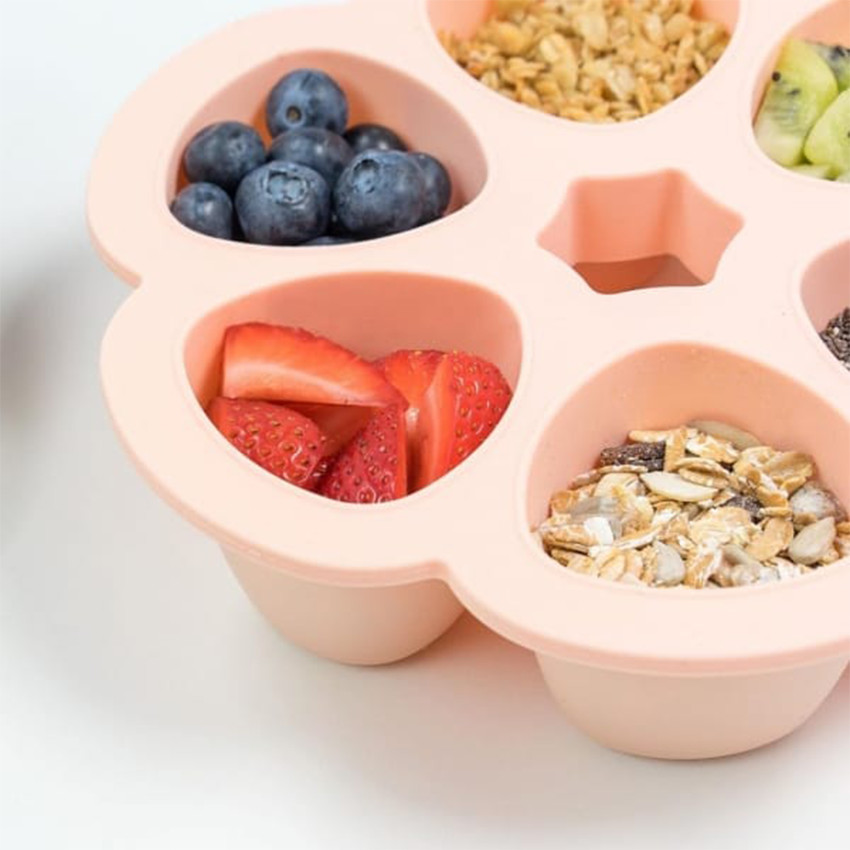 Pots de conservation multi-portions en silicone 6x150 ml - Pink - Rose (Béaba) - Image 3