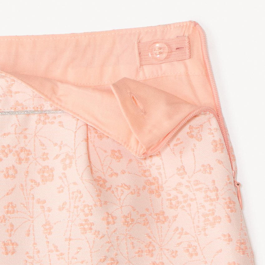 Short en jacquard motifs fleuris pour fille 
