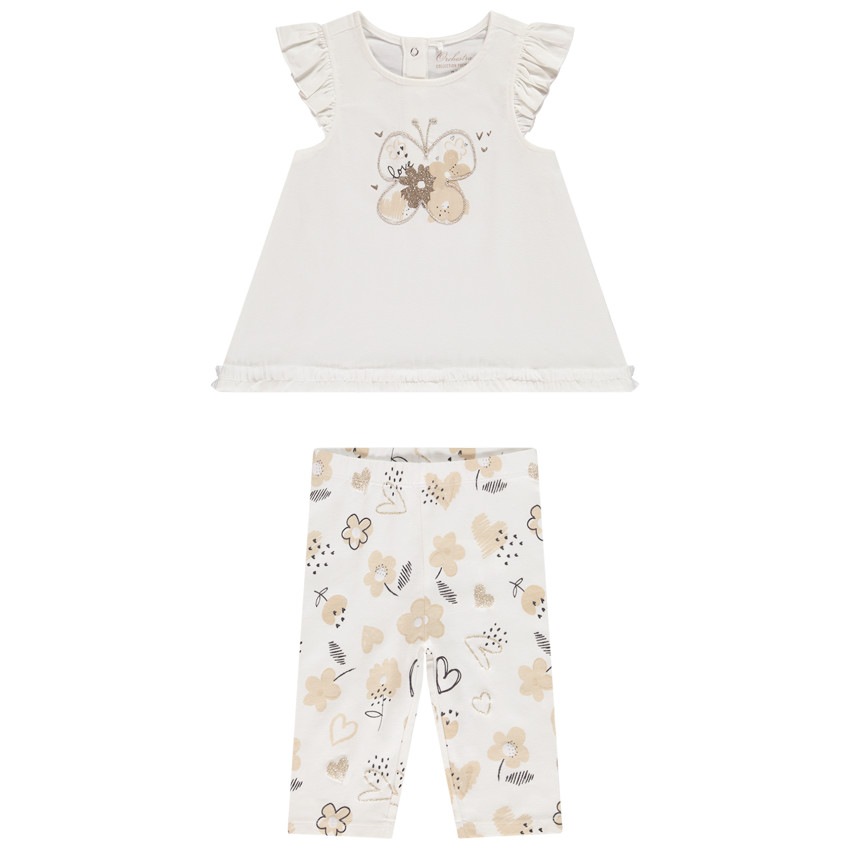 Ensemble de cérémonie tunique + caleçon imprimé pour bébé fille 