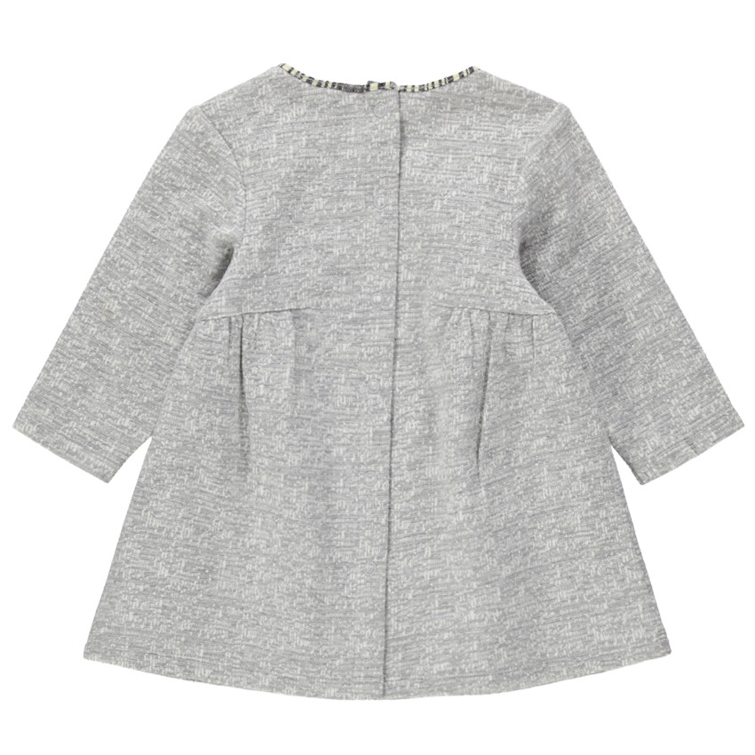 Robe manches longues en maille fantaisie avec Smiley Baby printé 