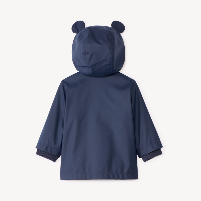 Parka uni bleu marine avec capuche oreilles ludiques pour bébé garçon  