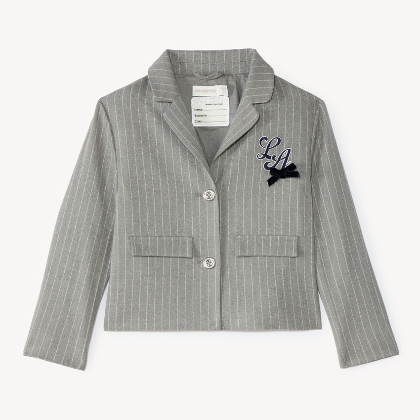 Blazer court fille style uniforme en flanelle 