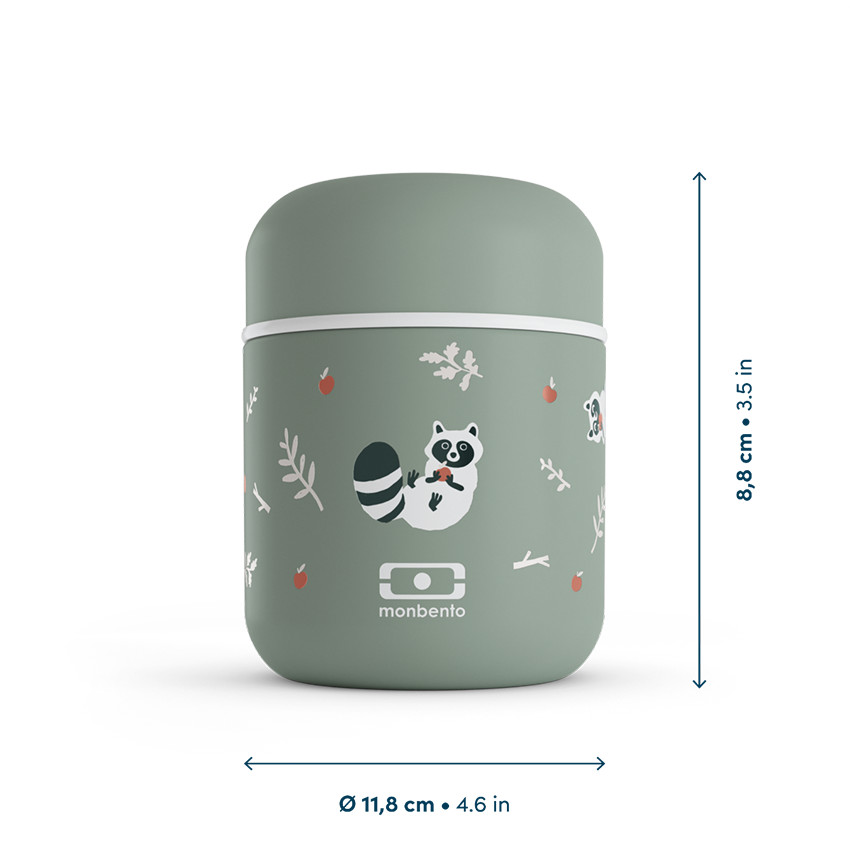 Lunchbox capsule isotherme 280ml Raccoon vert - Vert (Monbento) - Image 4