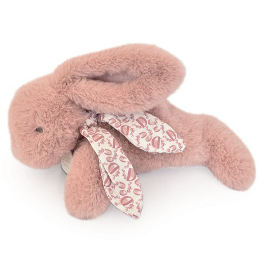 Peluche doudou Lapin 25 cm rose poudré