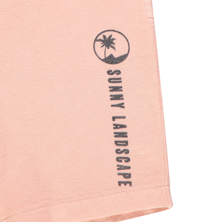 Bermuda uni à texte printé et palmier pour enfant garçon 