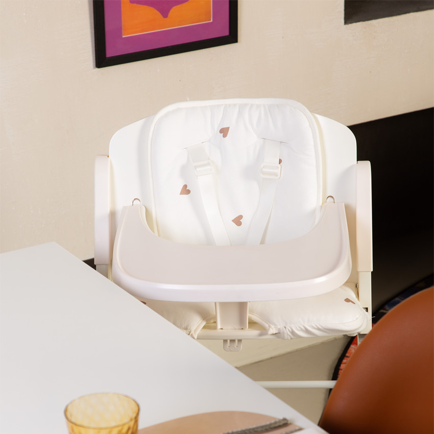 Coussin pour chaise-haute Evosit - Écru/Coeurs 