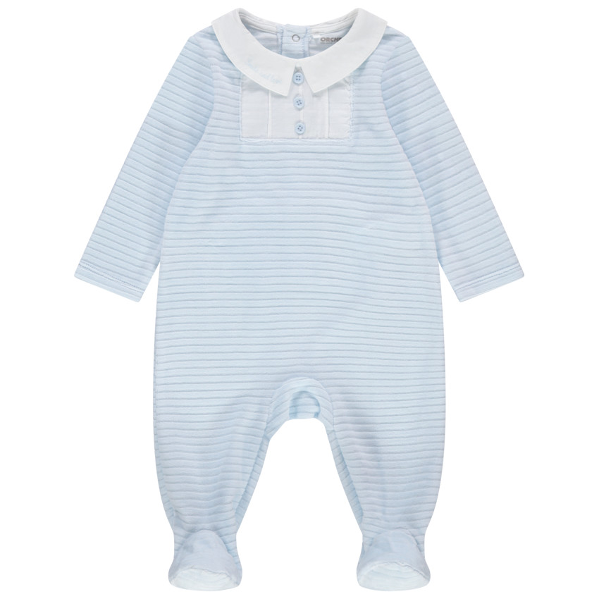 Dors-bien côtelé en velours à boutons fantaisie pour bébé garçon 