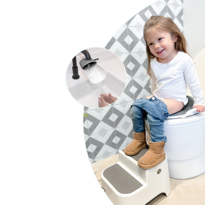 Set d'apprentissage de la propreté 3 en 1 blanc/gris 