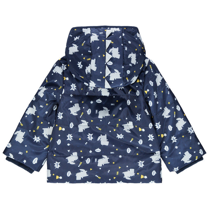 Parka à capuche imprimée dinosaures all-over 