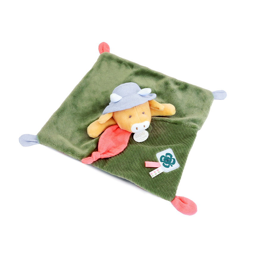 Petite peluche Aneth la vache doudou plat  
