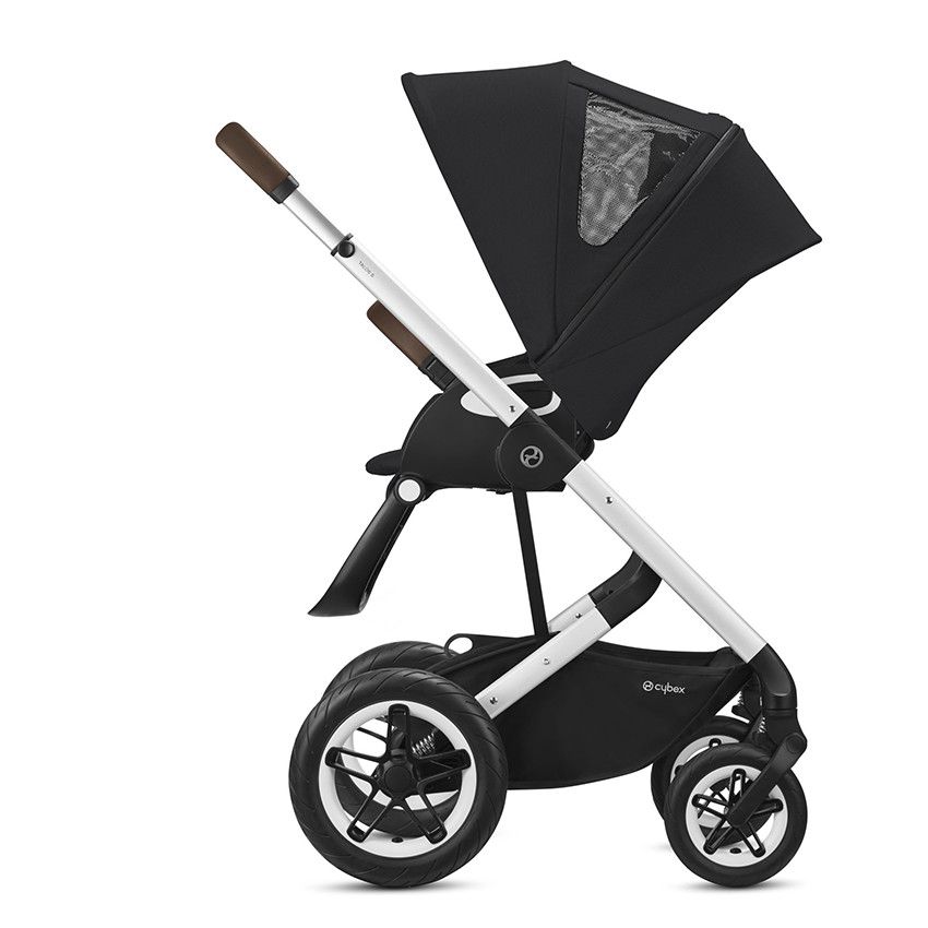 Poussette Talos S Lux - Châssis Silver - Siège Deep Black 