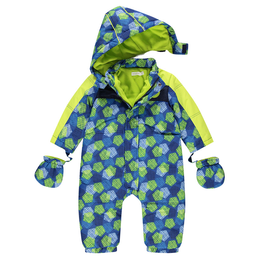 Combi-pilote de ski à motif graphique all-over doublée micropolaire 