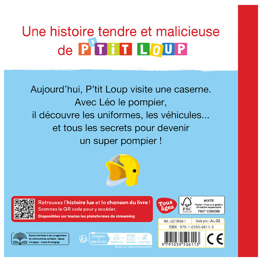 Livre "P'tit loup veut devenir pompier" 1ans+ 