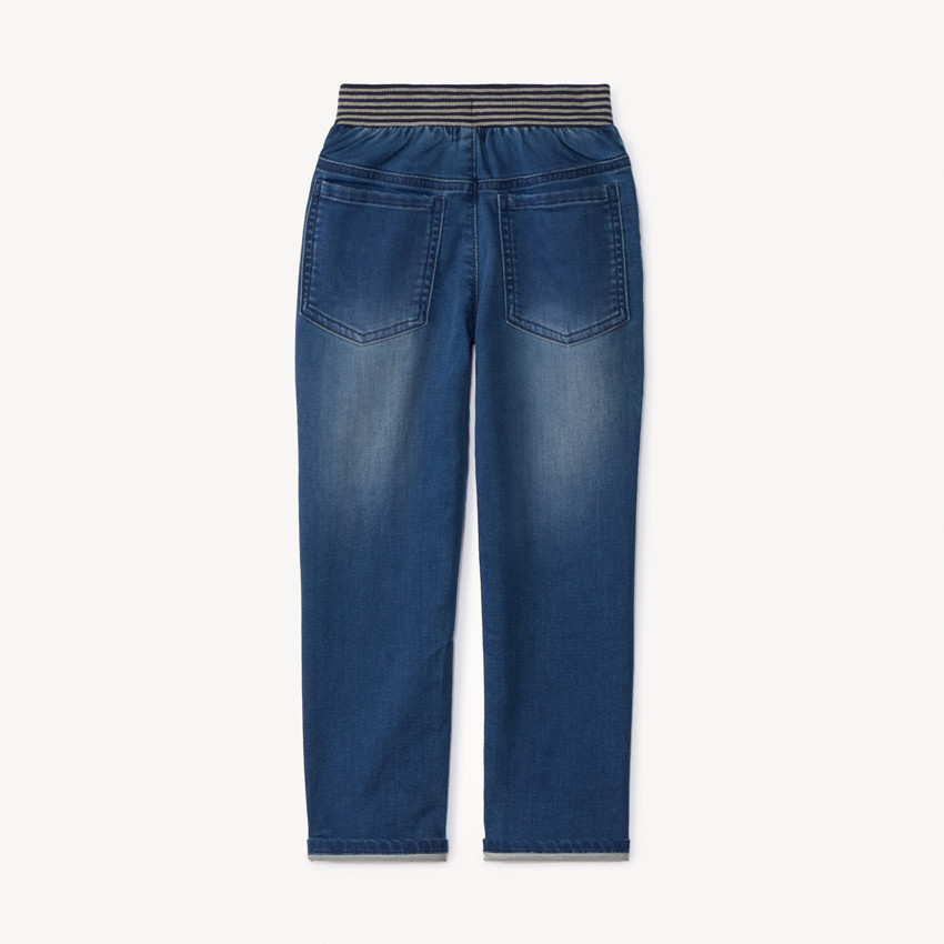 Jean droit avec taille élastiquée et rayée pour garçon 