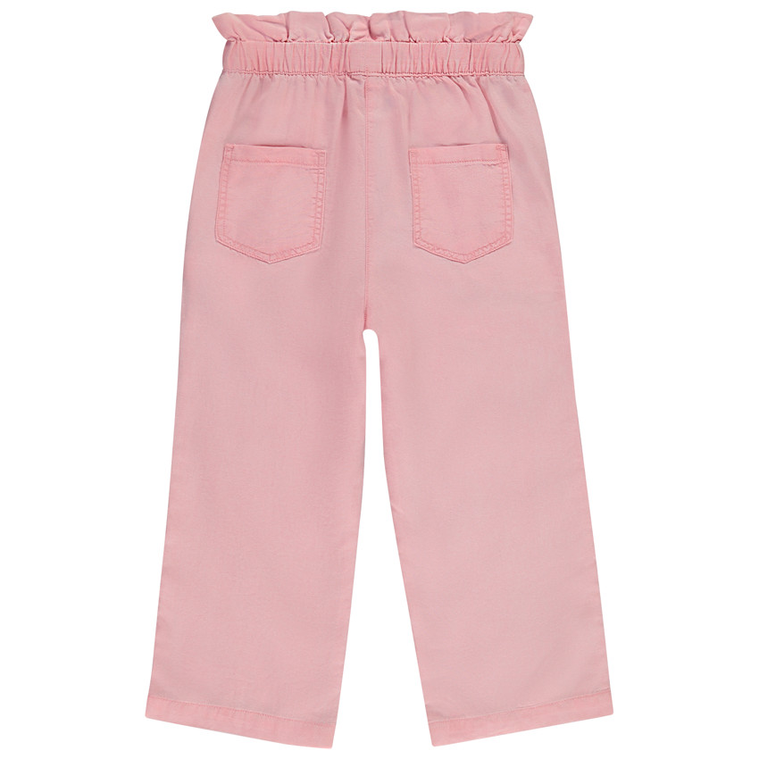 Pantalon large uni effet noué pour fille 