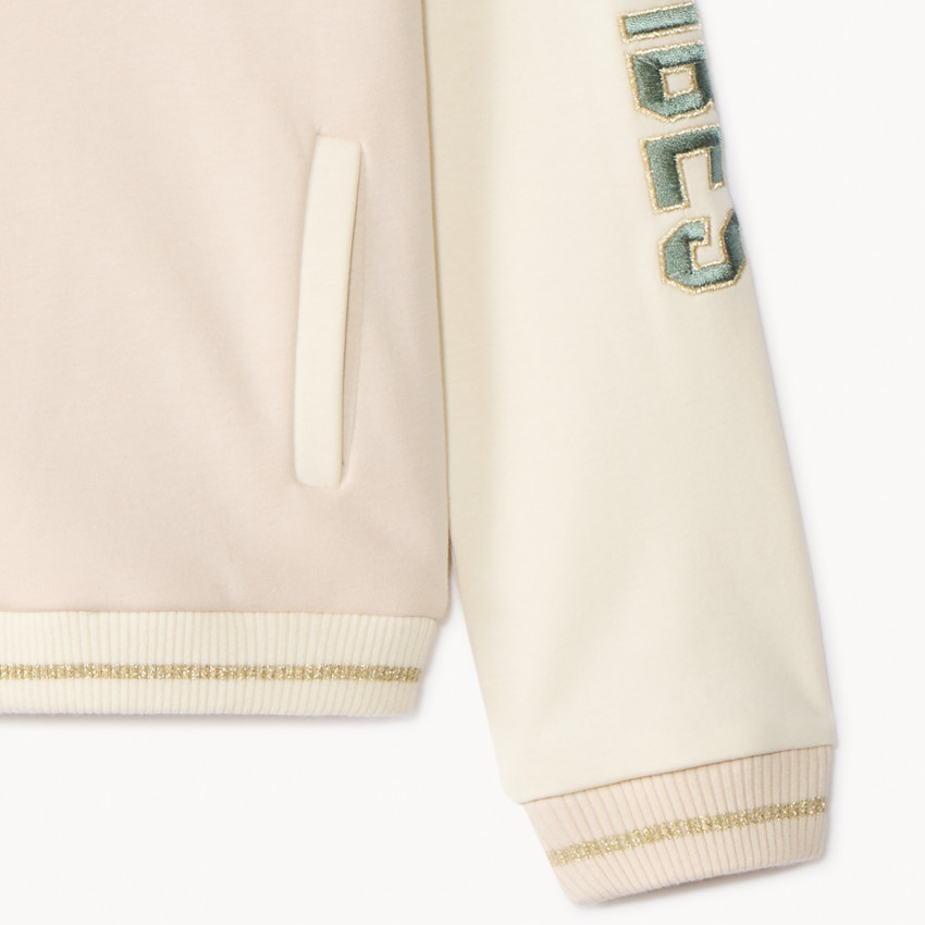 Gilet manches longues style teddy brodé pour fille  