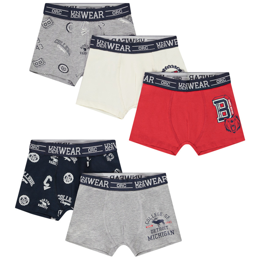 Lot de 5 boxers en jersey pour garçon