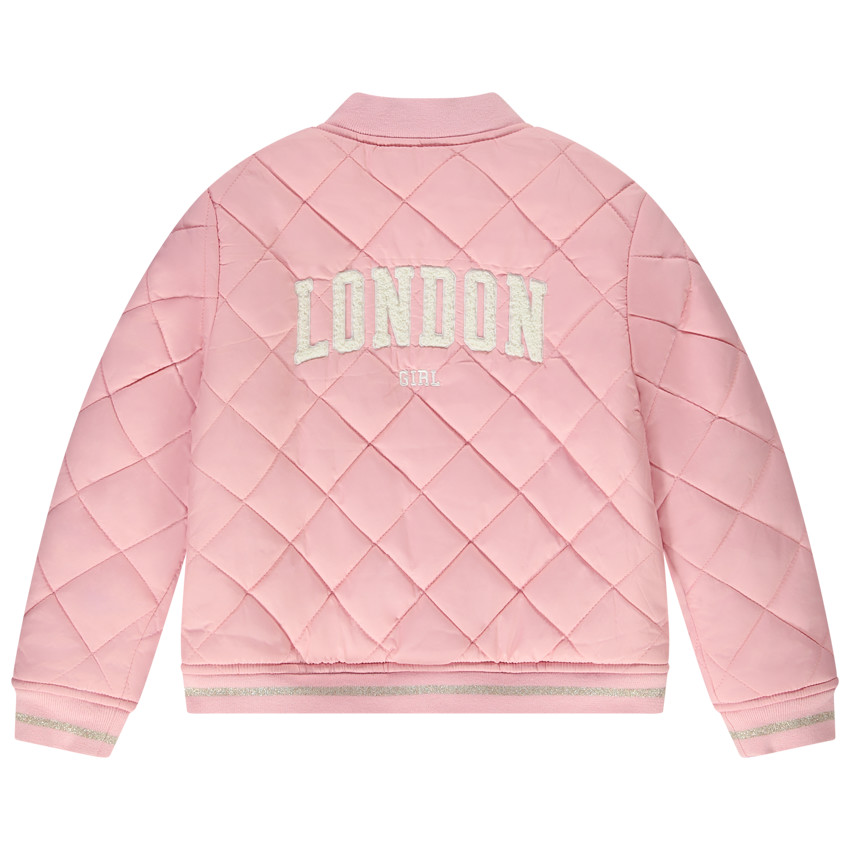 Bomber matelassé patchs London pour fille 