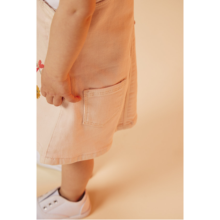 Robe en denim avec broderies fleurs pour bébé fille 
