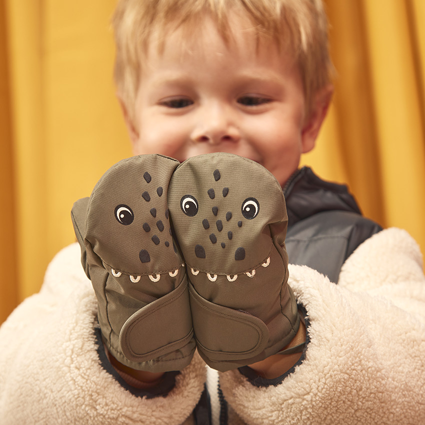 Gilet à capuche ludique dinosaure bi-matière pour bébé garçon 