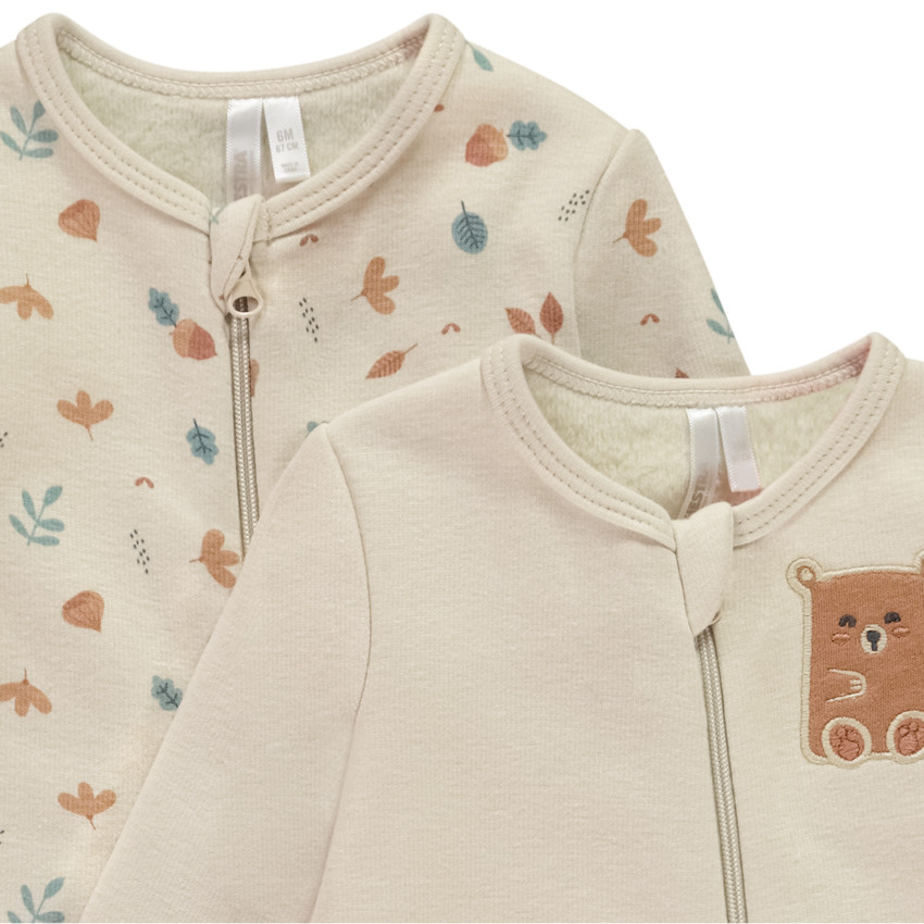 Lot de 2 dors-biens zippés et contrecollés pour bébé garçon 