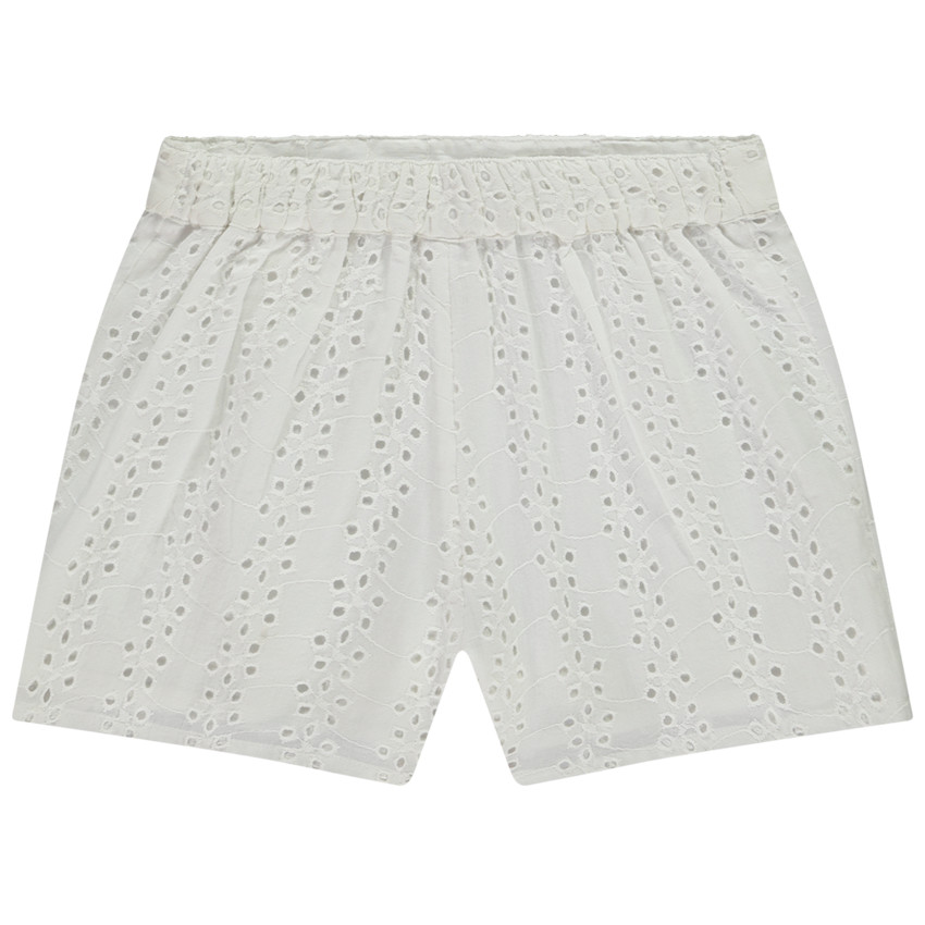 Short en broderie anglaise doublée pour fille 