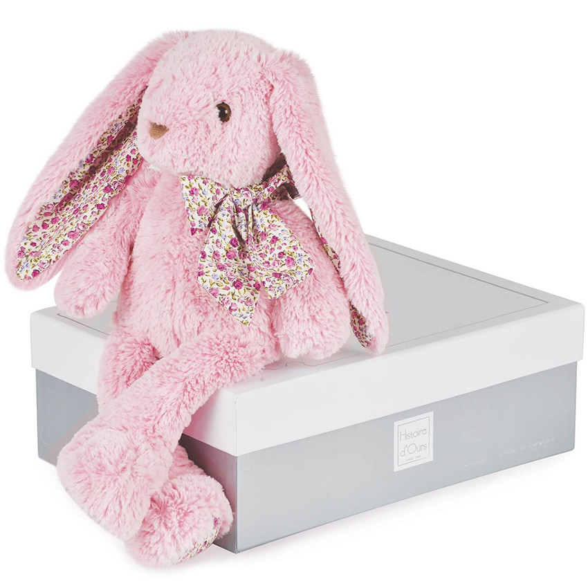 Peluche Les copains Lapin 40 cm - Rose Main Peluche Les copains Lapin 40 cm - Rose
