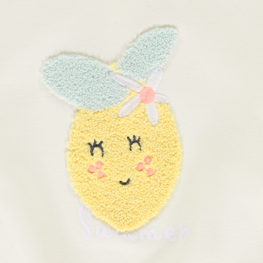 Sweat en molleton avec fruit brodé pour bébé fille  