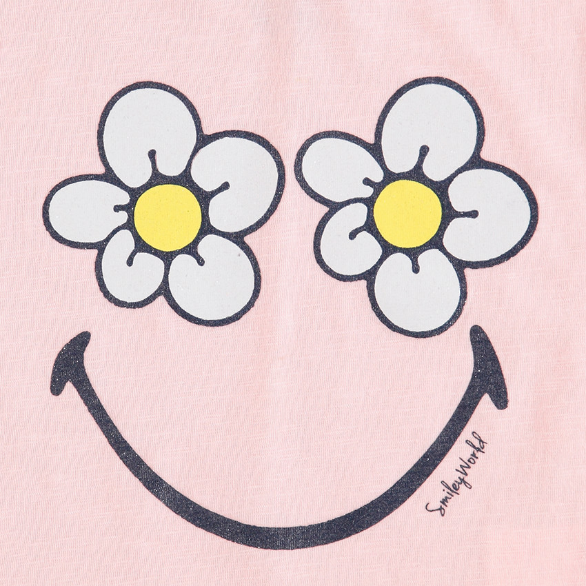 Débardeur à capuche avec fleurs et SmileyWorld printés 