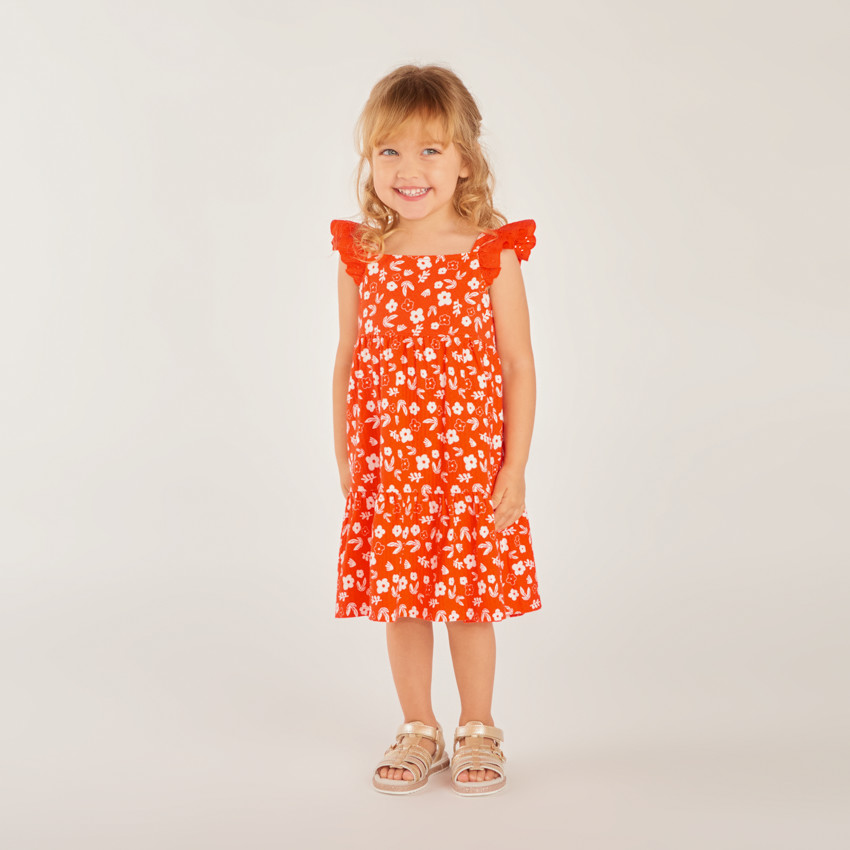 Robe en maille cloquée imprimé fleurs pour bébé fille 
