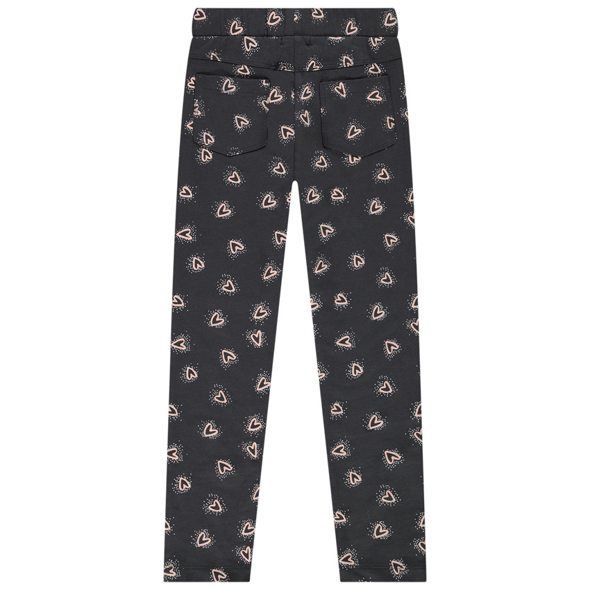 Jegging en molleton imprimé cœurs pour fille 
